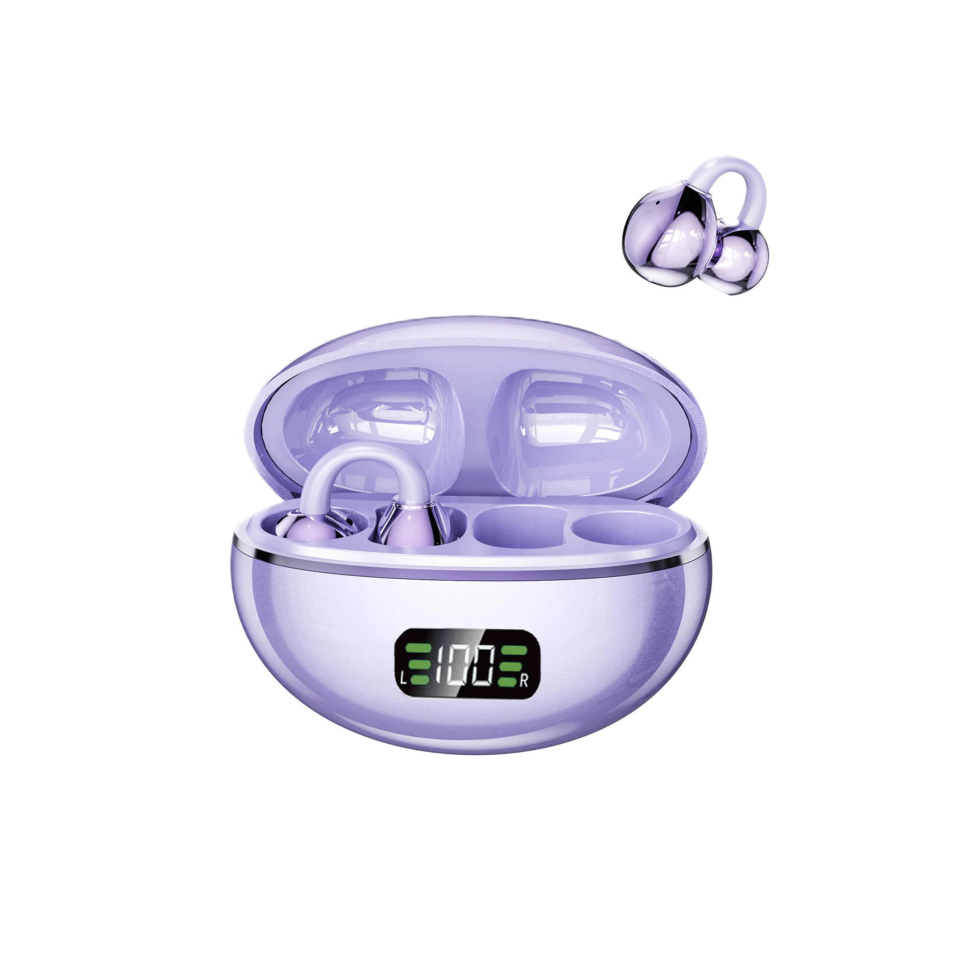 KP-206 New Wireless Bluetooth Earbuds Digital Battery Display OWS High Fidelity Audio Clip-On Design Export-Ready Factory Stock Gift Item product image