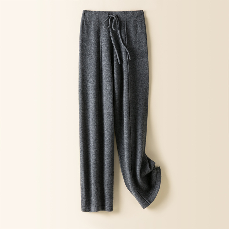 Title 3, Straight cashmere knitted wide leg pants