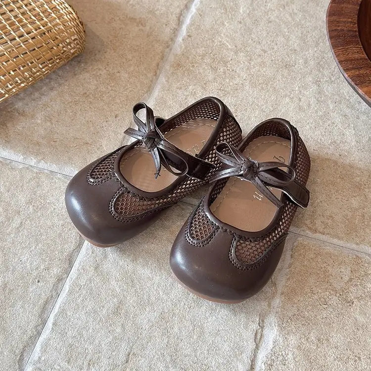 2026 New Arrival Girls' Mesh Leather Shoes, Breathable Soft Sole Loafers, Cute Princess Shoes For Little Girls