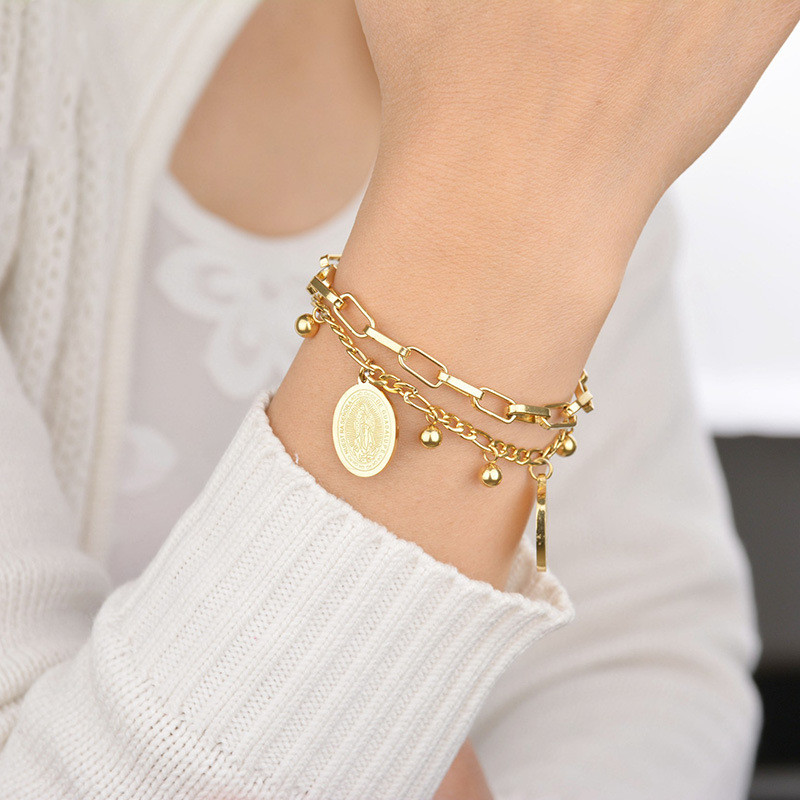 Korean Women's Titanium Steel Virgin Mary Bracelet
