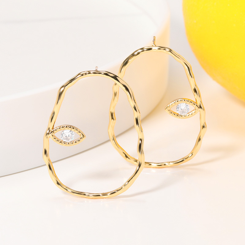 Exaggerated Earrings 18k Gold-plated Geometric Eye Earrings