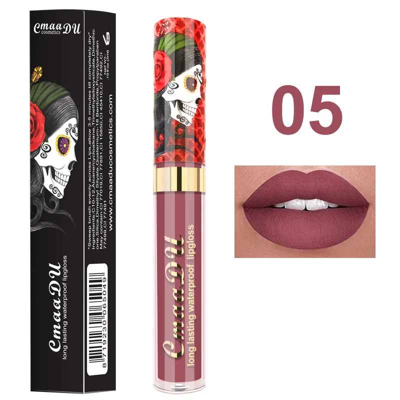 Light Metal Pearlescent Skull Single Lip Gloss Lipstick - No.05