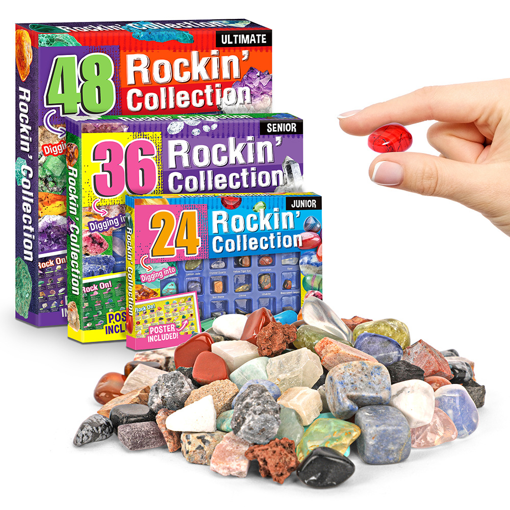 Rock For Kids 36 Pcs Rocks With Learning Guide, Gemstones Crystals Kit Mineral Education Set Geology Science Toys Educational Gifts For Boys Girls Age Above 6 Year Old