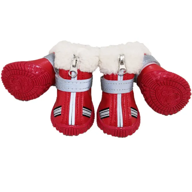 Fashion Pet Dog Thickened Snow Cotton Shoes Red - Shop at LoveMi
