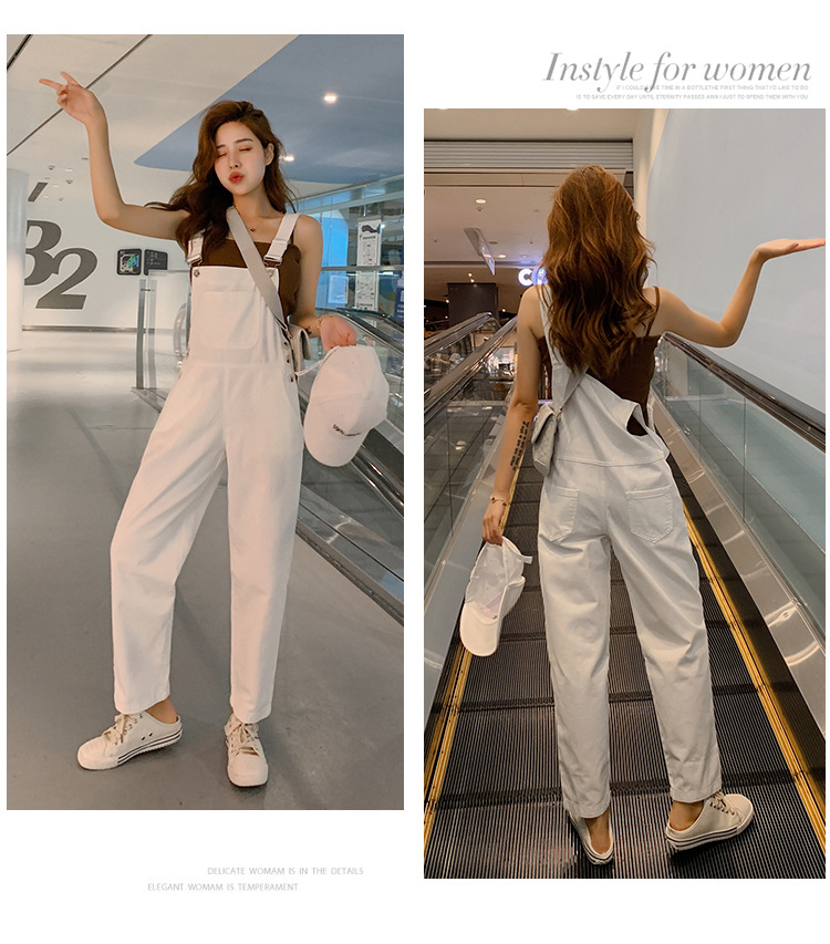 Women's Casual Wide Leg High Waist Denim Overalls