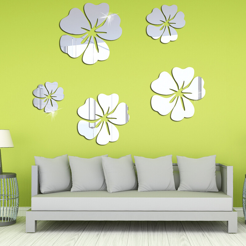 Flower Decal 3D Mirror Wall Sticker Removable Art Mural Home Room Decor — image 7