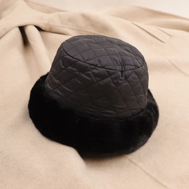 Large Raw Edge Thickened Cotton Warm Basin Hat Fisherman Black - Shop at LoveMi