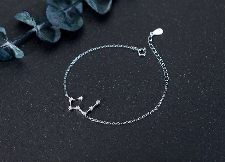 Title 8, Silver 12 Constellation Bracelet Female Sweet A...