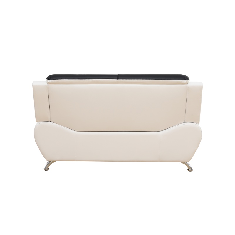 Pickup Only--Black & White Faux Leather 3-Piece Couch Living Room Sofa Set