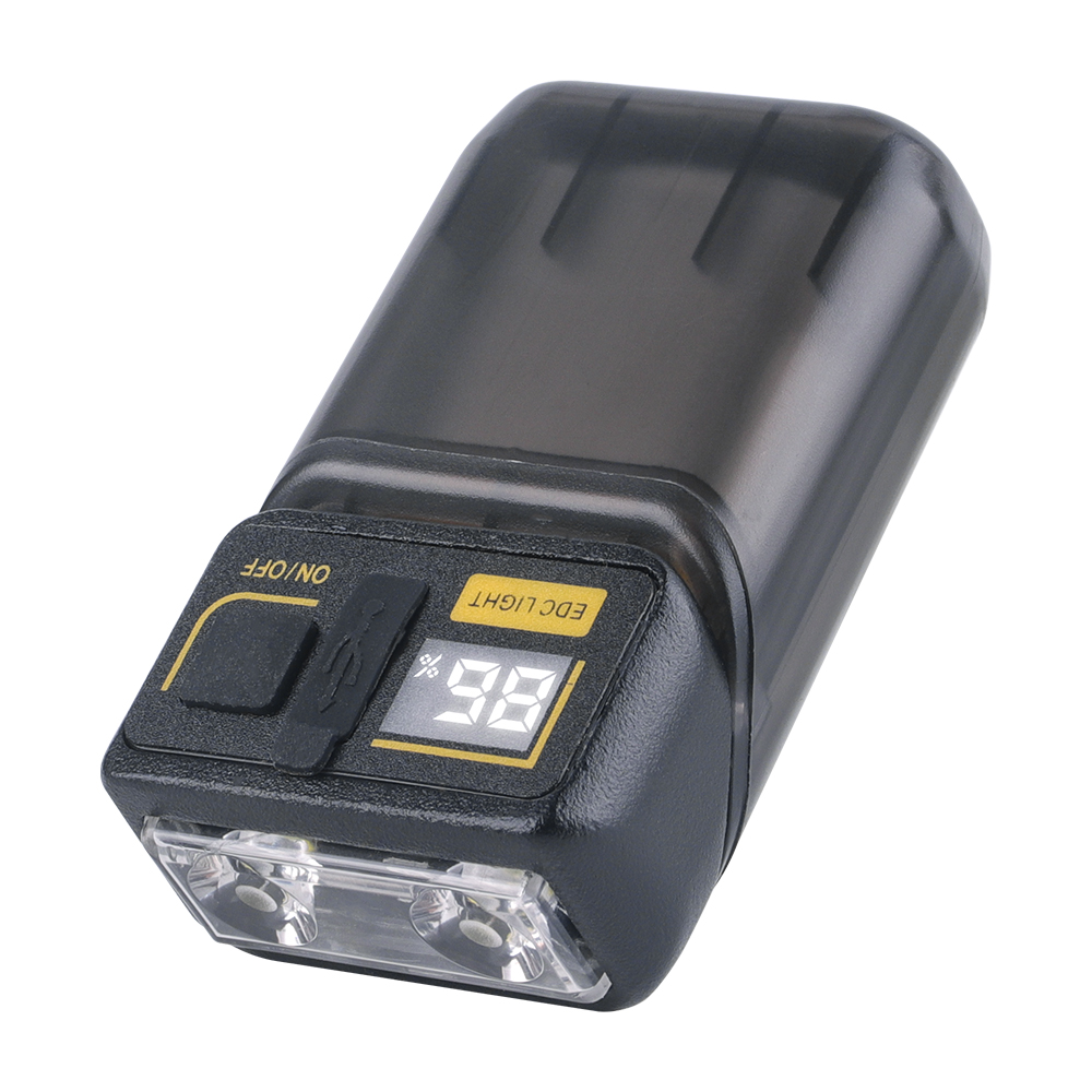 180 Rotatable EDC Keychain Flashlight Portable Mini Torch Digital Display USB Rechargeable Work Light Pocket Lantern