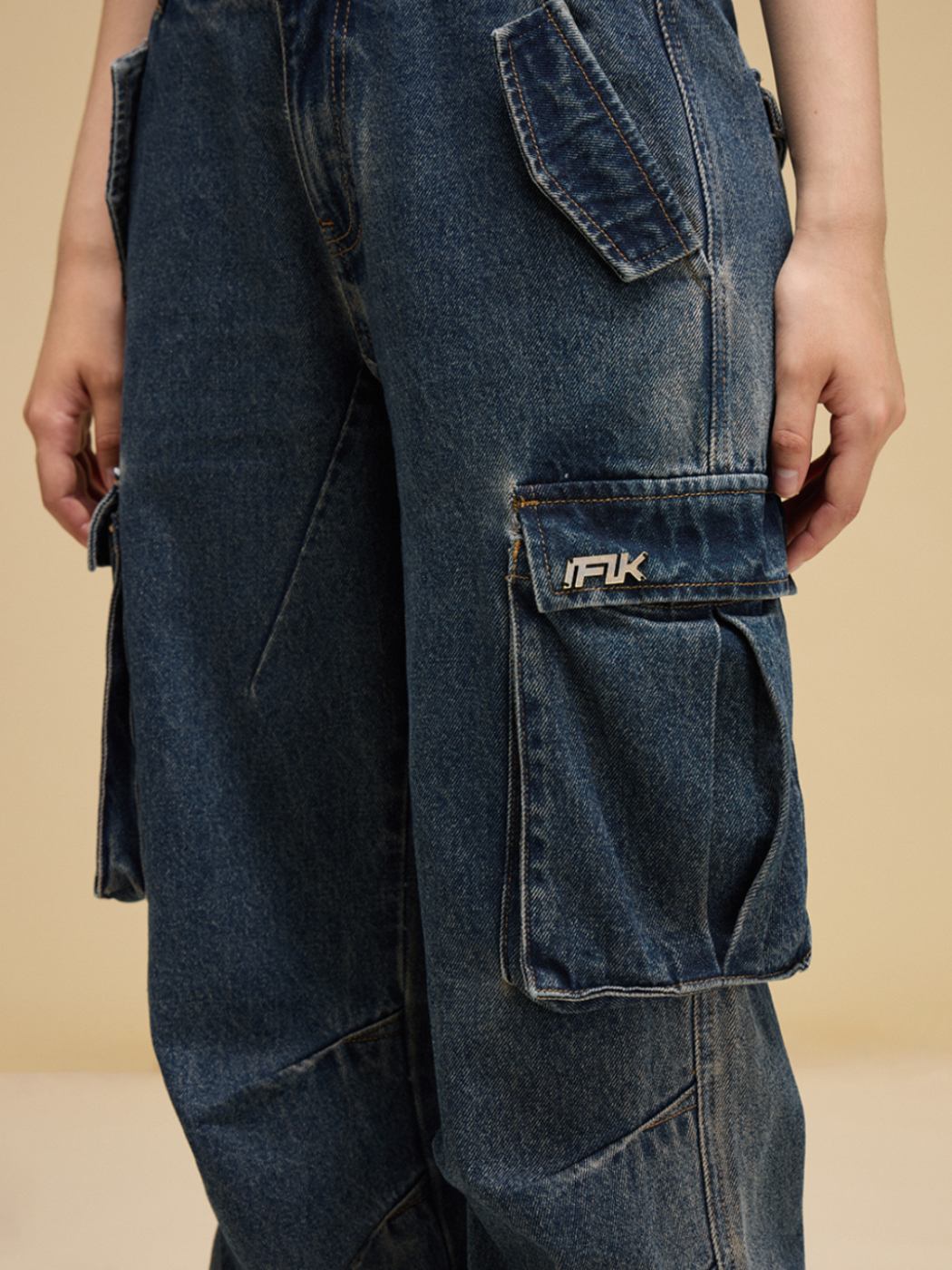 Heavy Industry Loose Wide-leg Denim Overalls