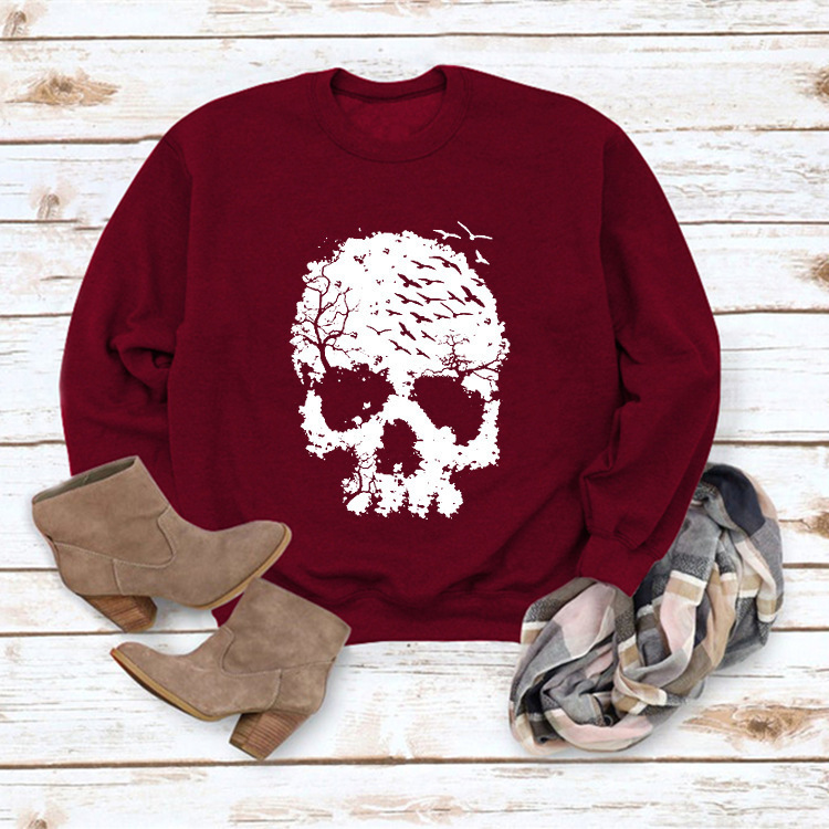 Burgundy jumper white font