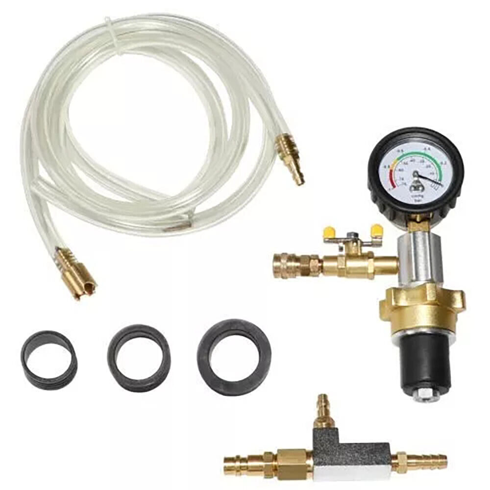 Radiator Cooling System Vacuum Purge Gauge Tool Coolant Refilling Kit