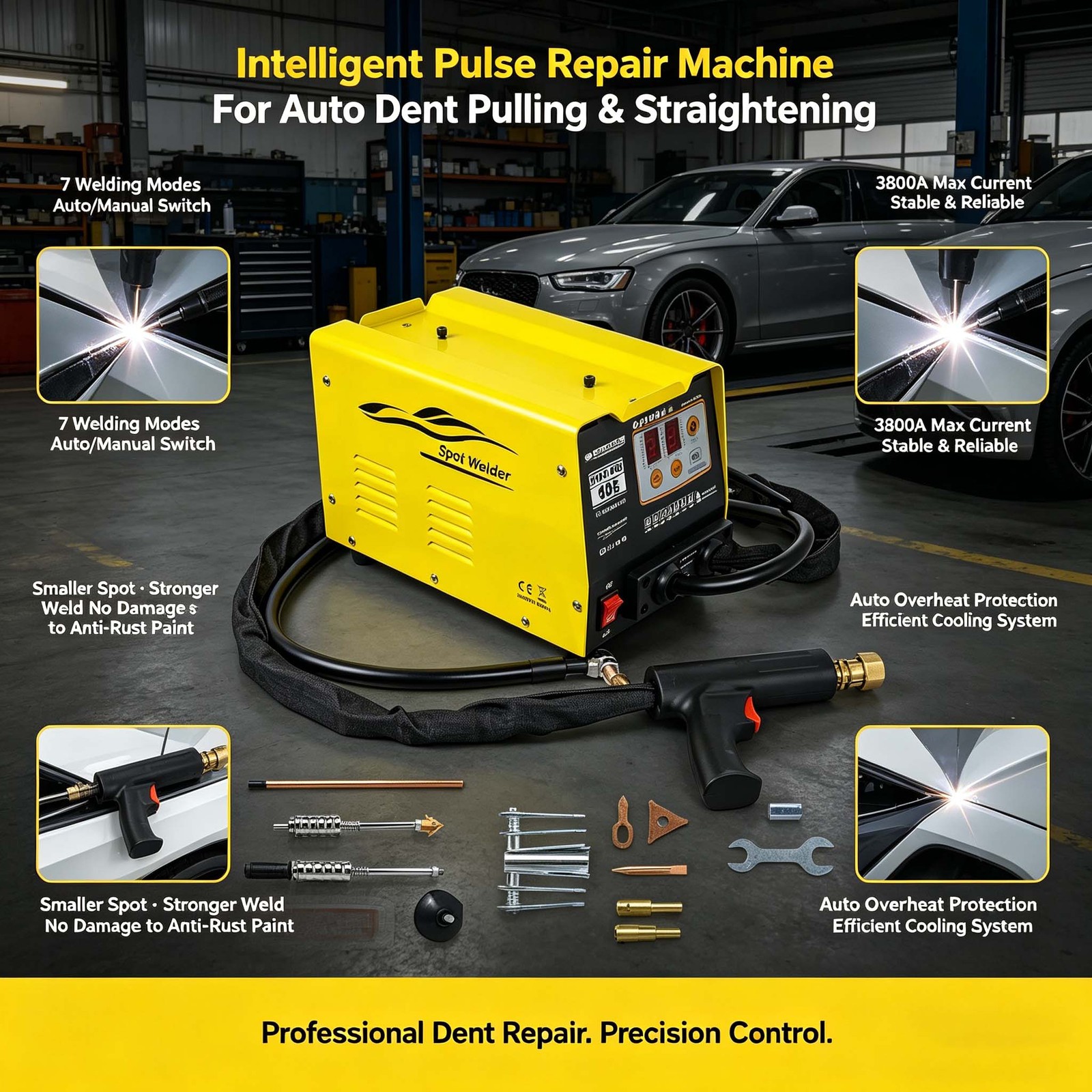 2KW 220V Spot Dent Puller Welding Machine 3800A Welder Car Body Repair Tool — image 5