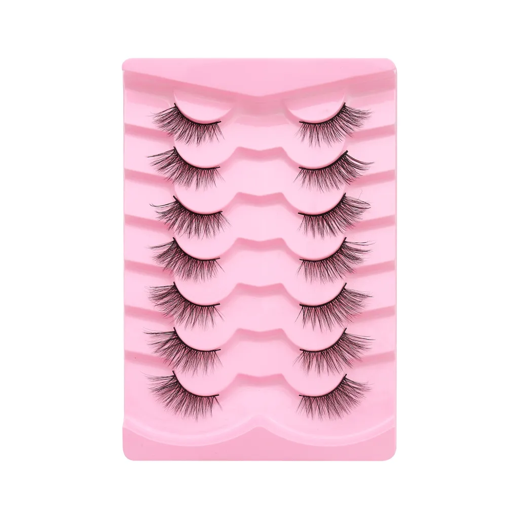 Natural Lashes Wispy Lashes Natural Look False Eyelashes Natural Flared Eyelashes False Eye Lashes Soft Fluffy Lashes 7 Pairs 6mm Gradual 13mm Cat'...