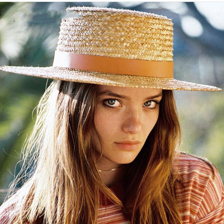 New Outdoor Travel Sunscreen Flat Top Straw Hat