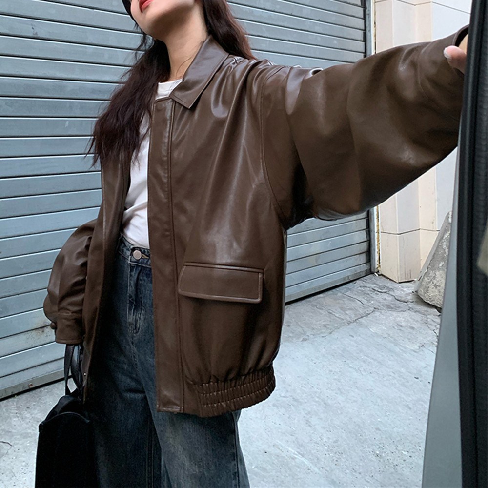 Fashion American Retro Leather Jacket - Image 10