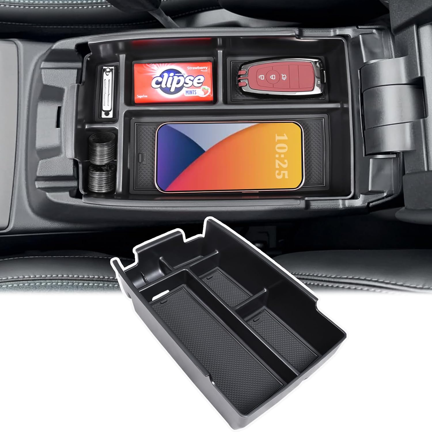 Center Console Tray For Ford Bronco Sport 2026, Car Armrest Storage Organizer Insert For Interior Accessories