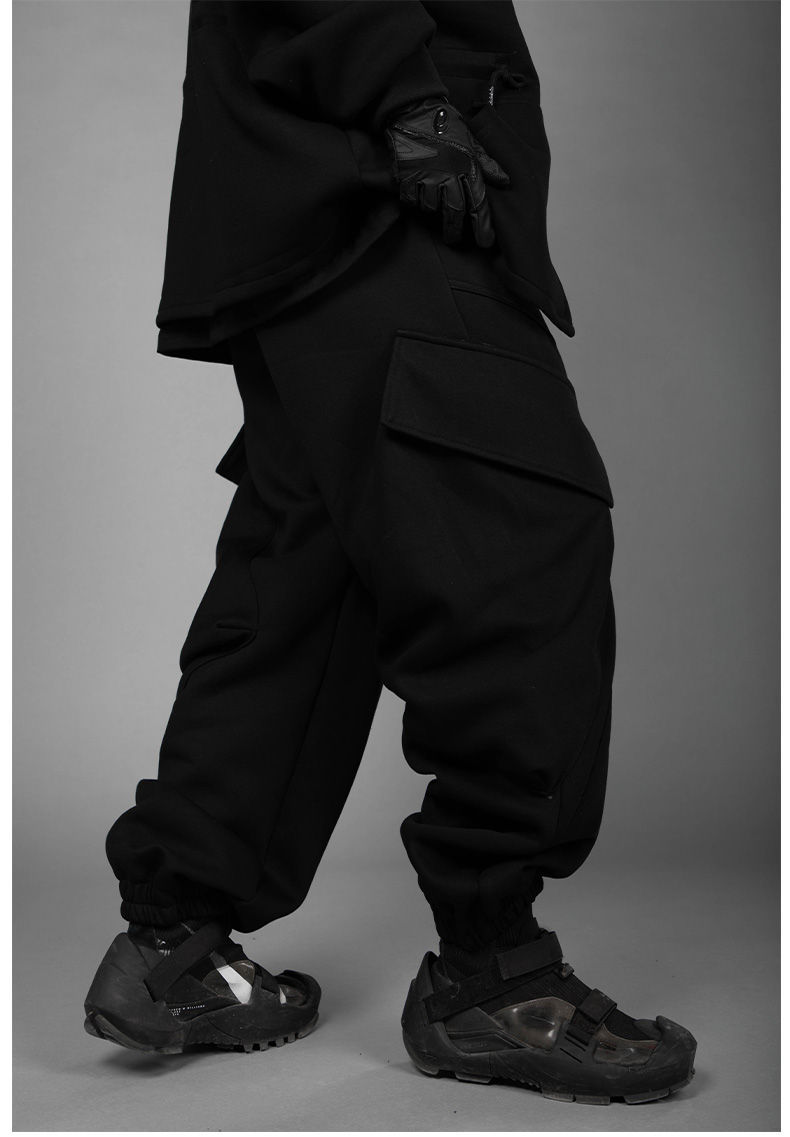 Solid Color Foot Stitching Sports Pants Man.