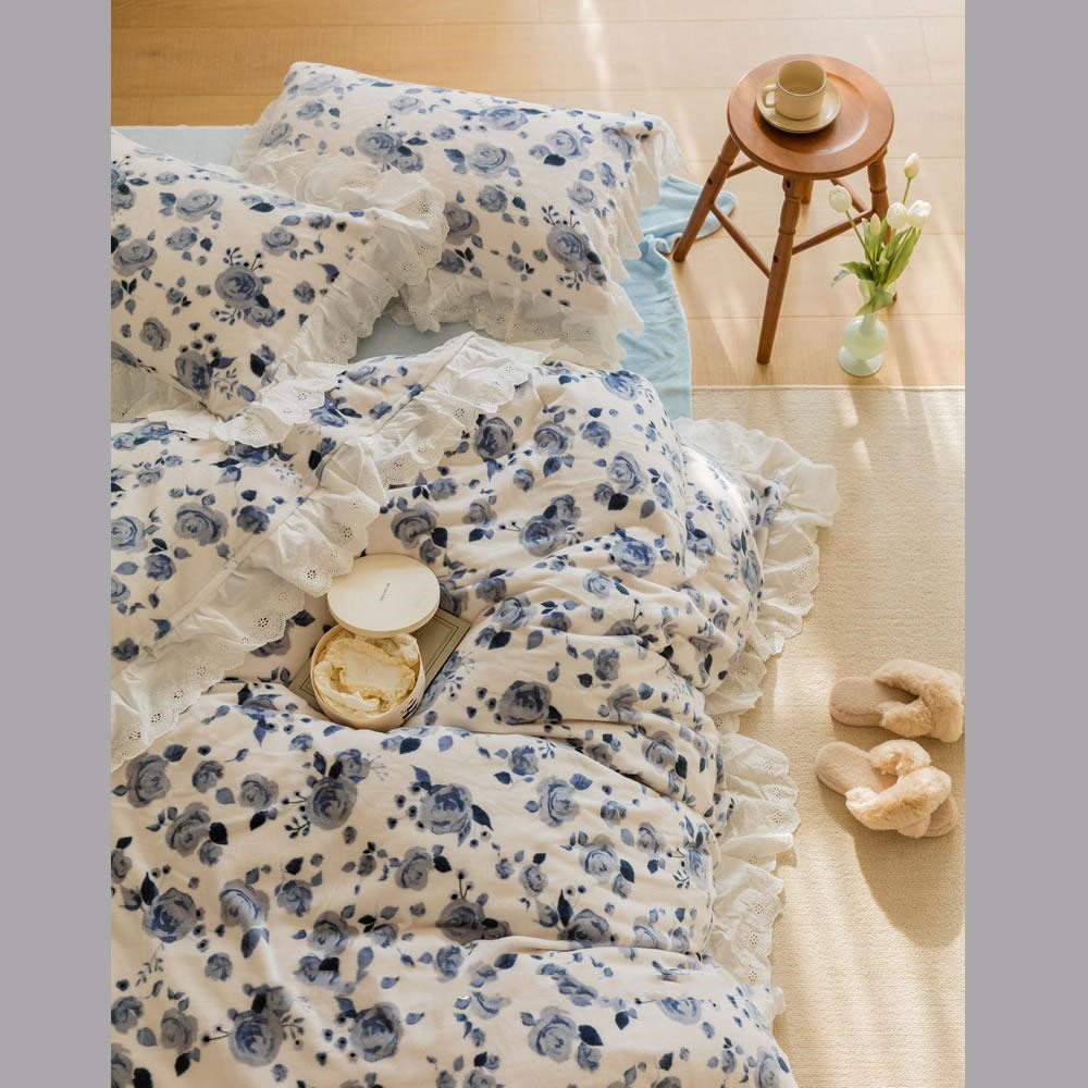 French Rose Autumn And Winter Thickened Four-piece Warmth