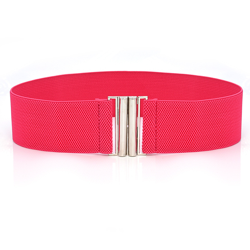 Title 9, Elastic Elastic Silver Buckle Wide Belt Decorat...