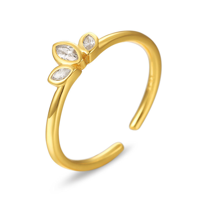 Versatile Simple Sterling Silver Double Row Diamond Ring