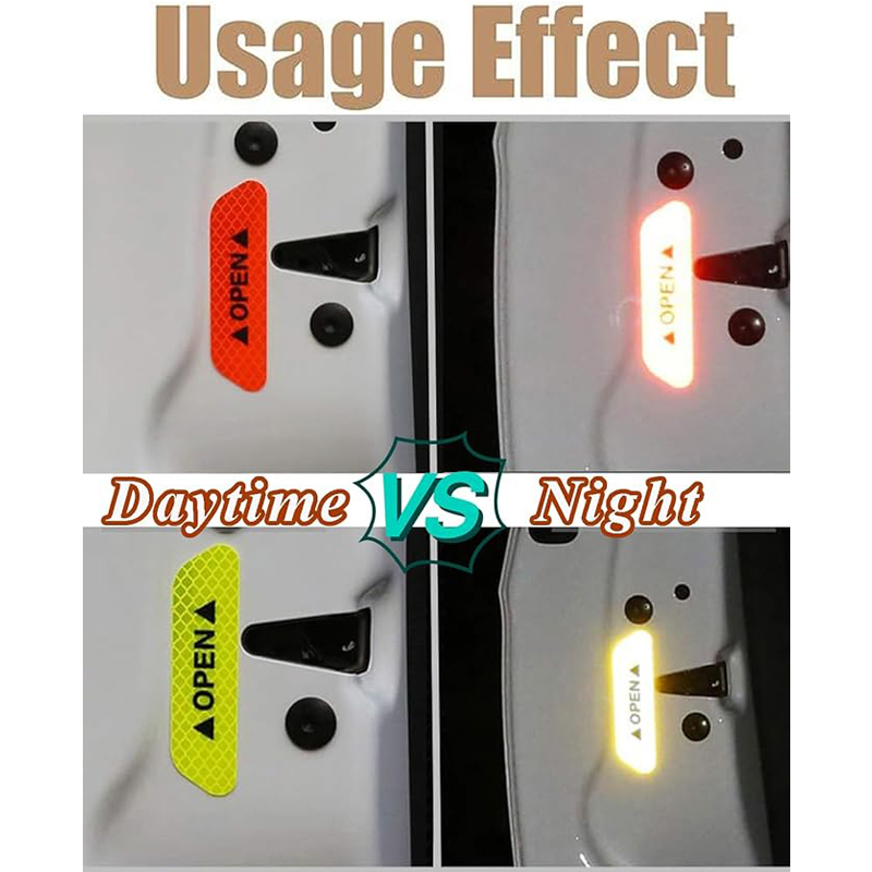 20 Pcs Car Stickers, Reflective Open Warning Signal Stickers, Night Car Stickers, Anti-Collision Safety, Car Door Protection & Decoration