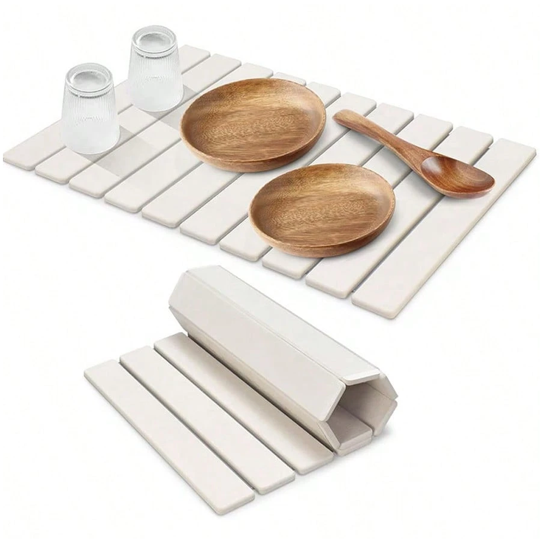 Foldable Diatomite Drying Mat Absorbent Draining Quick Dry Nonslip Pad — image 8