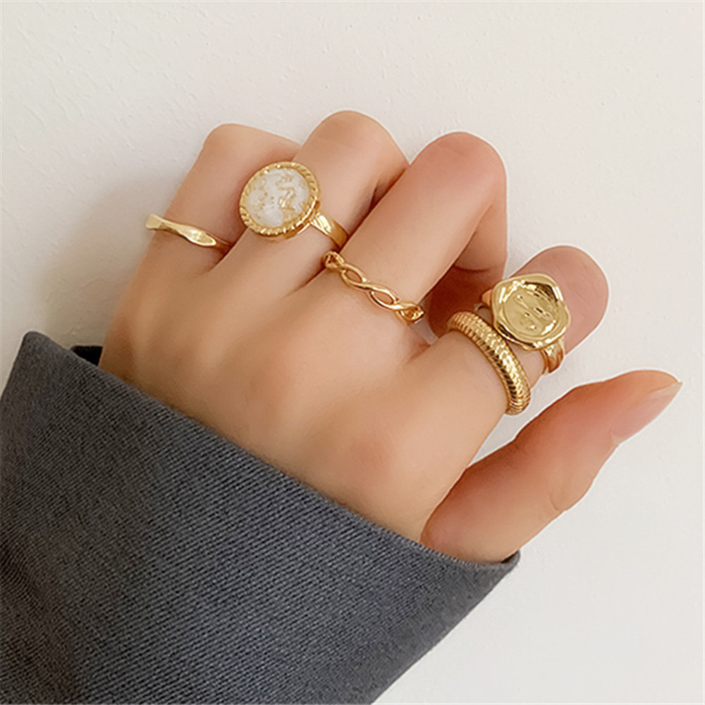 Five-piece Combination Ring Set Niche Design