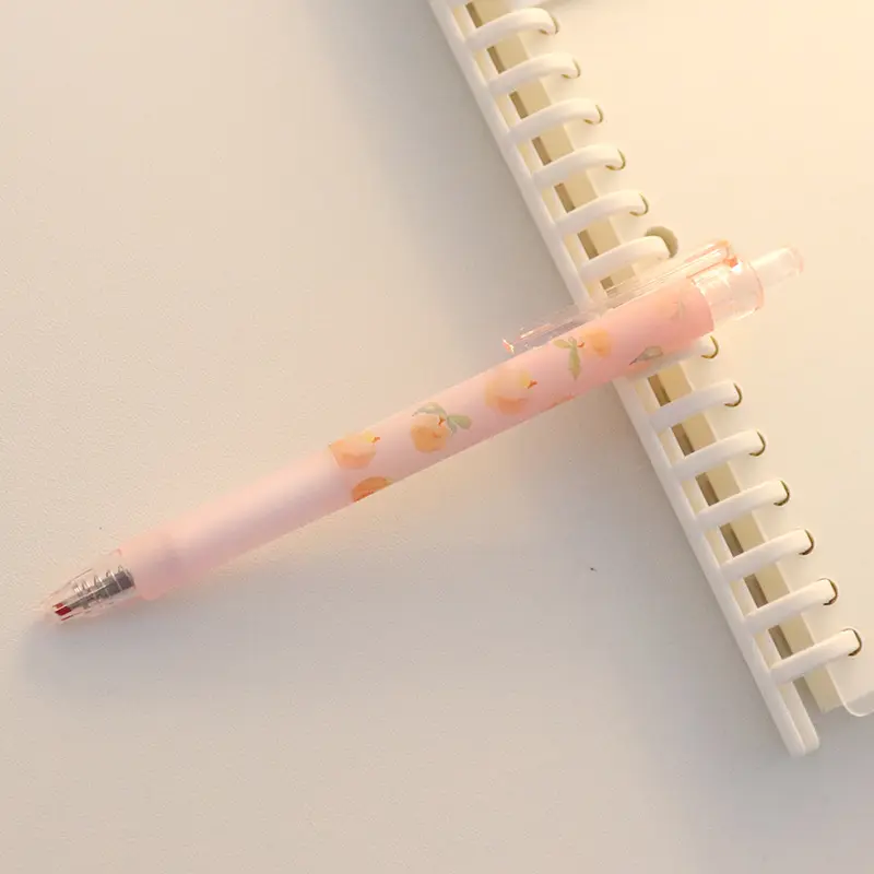 Cute Peach Press Gel Pen Korean Stationery