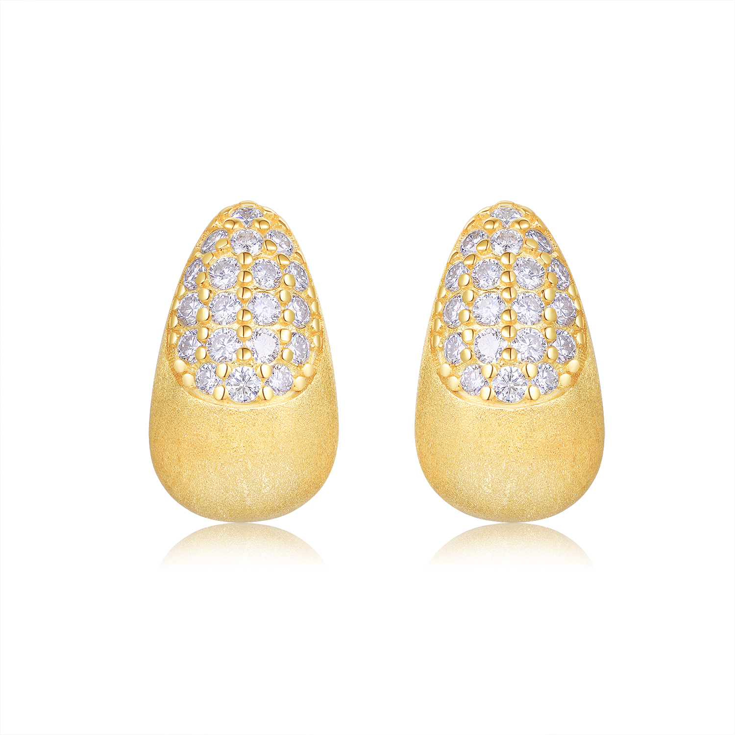 A Luxurious And Fashionable Minimalist Jewelry Earring Set Featuring Top-quality Moissanite Stones, Made Of S925 Silver Electroplated With Gold.