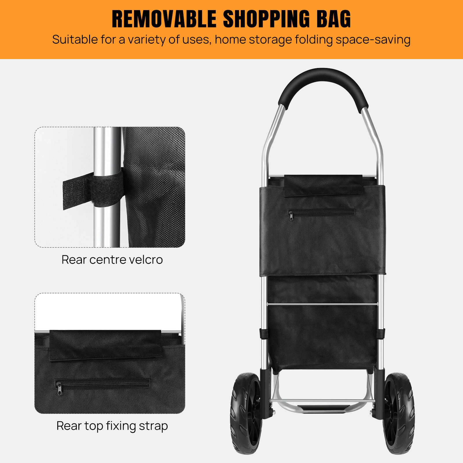 New Shopping Cart Large Lightweight Folding Trolley Waterproof Bag 2 Wheel 40L 12