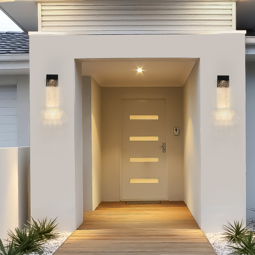 Outdoor Waterproof Transparent LED Crystal Wall Light Supports Many Types Of Bulb-2 Packs  Unavailable Platforms- Temu