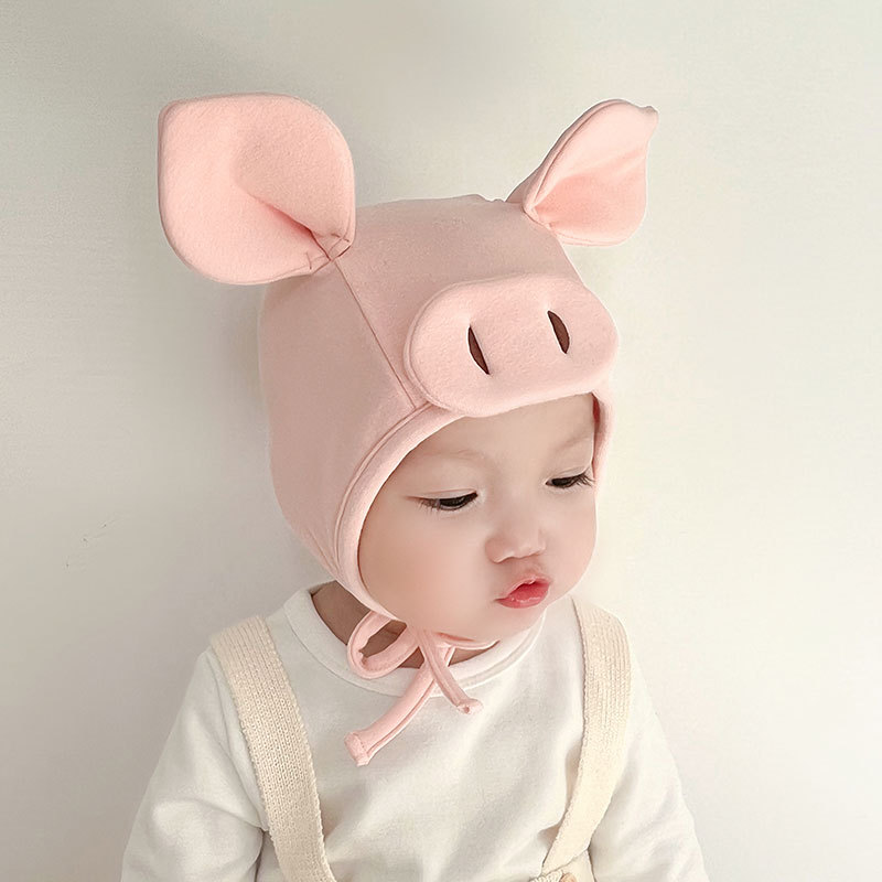 Title 2, Baby Cute Pig Earflaps Cap Fontanel Hat