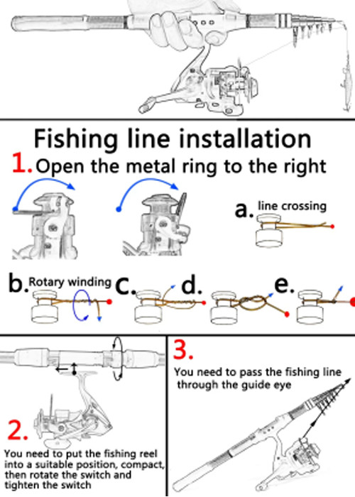 Telescopic Fishing Rod Reel Combo 2.1m Beginner Tackle Kit