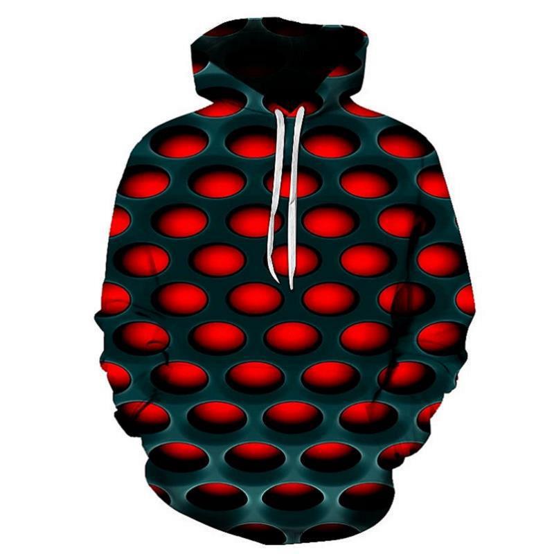 Title 5, 3d Plus Size Swirl Print Long-sleeved Hoodie Me...