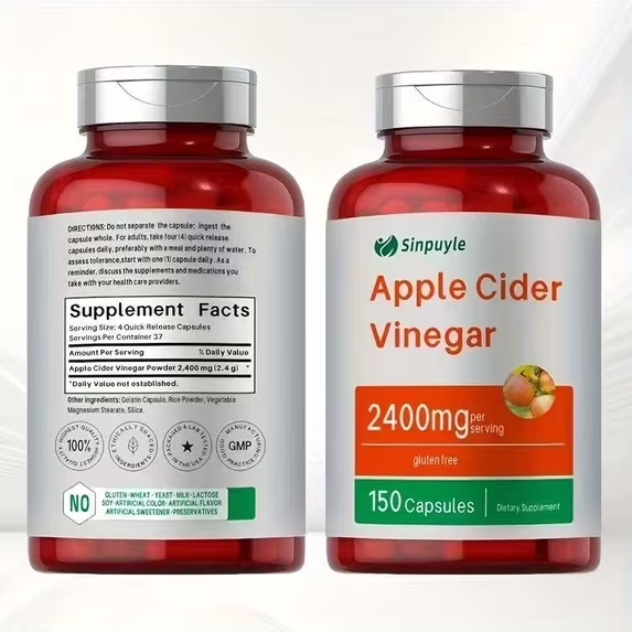 Apple Cider Vinegar Capsules 2400mg - 150 Capsules, Gluten-Free, Digestion & Weight Management Support — view 3