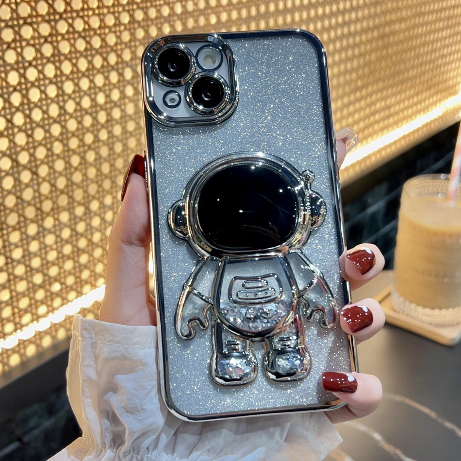 Astronaut Spaceman Quicksand Phone Case Electroplating - Image 5