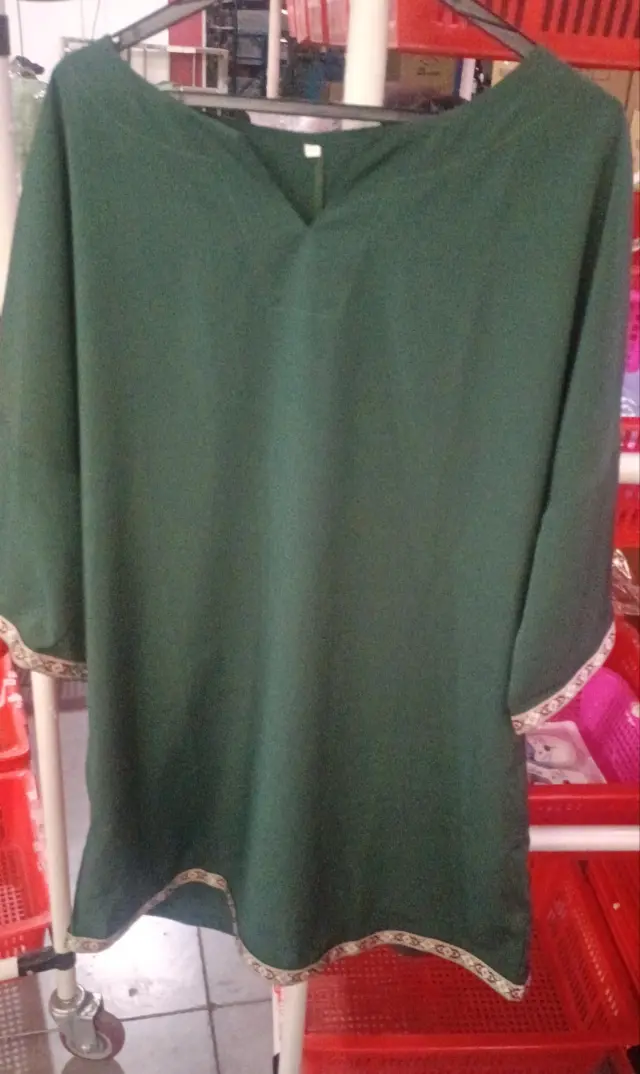 Lace Webbing Solid Color Plus Size Women's Top Shirt Green - Shop at LoveMi
