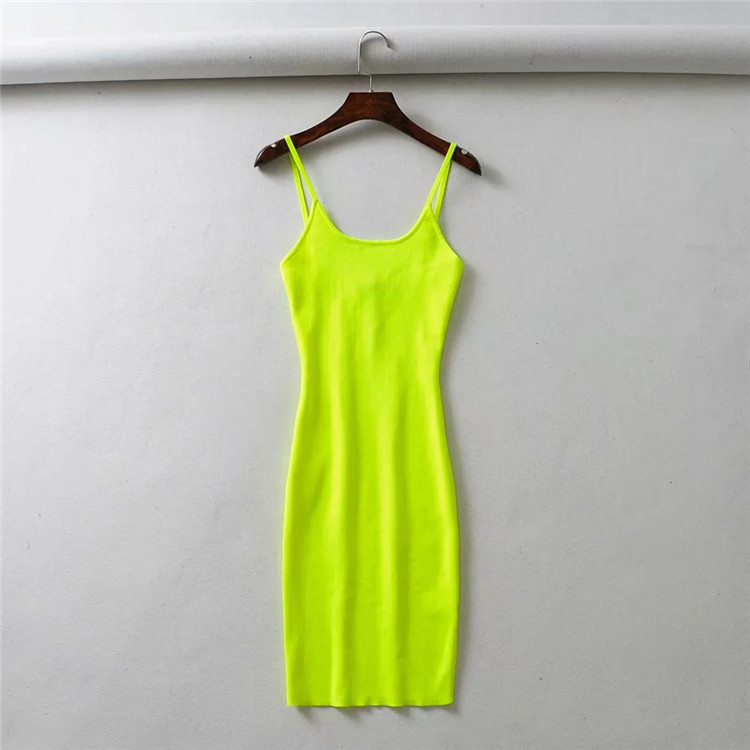 Sleeveless Bottoming Dress Summer One piece Skirt Green - Shop at LoveMi