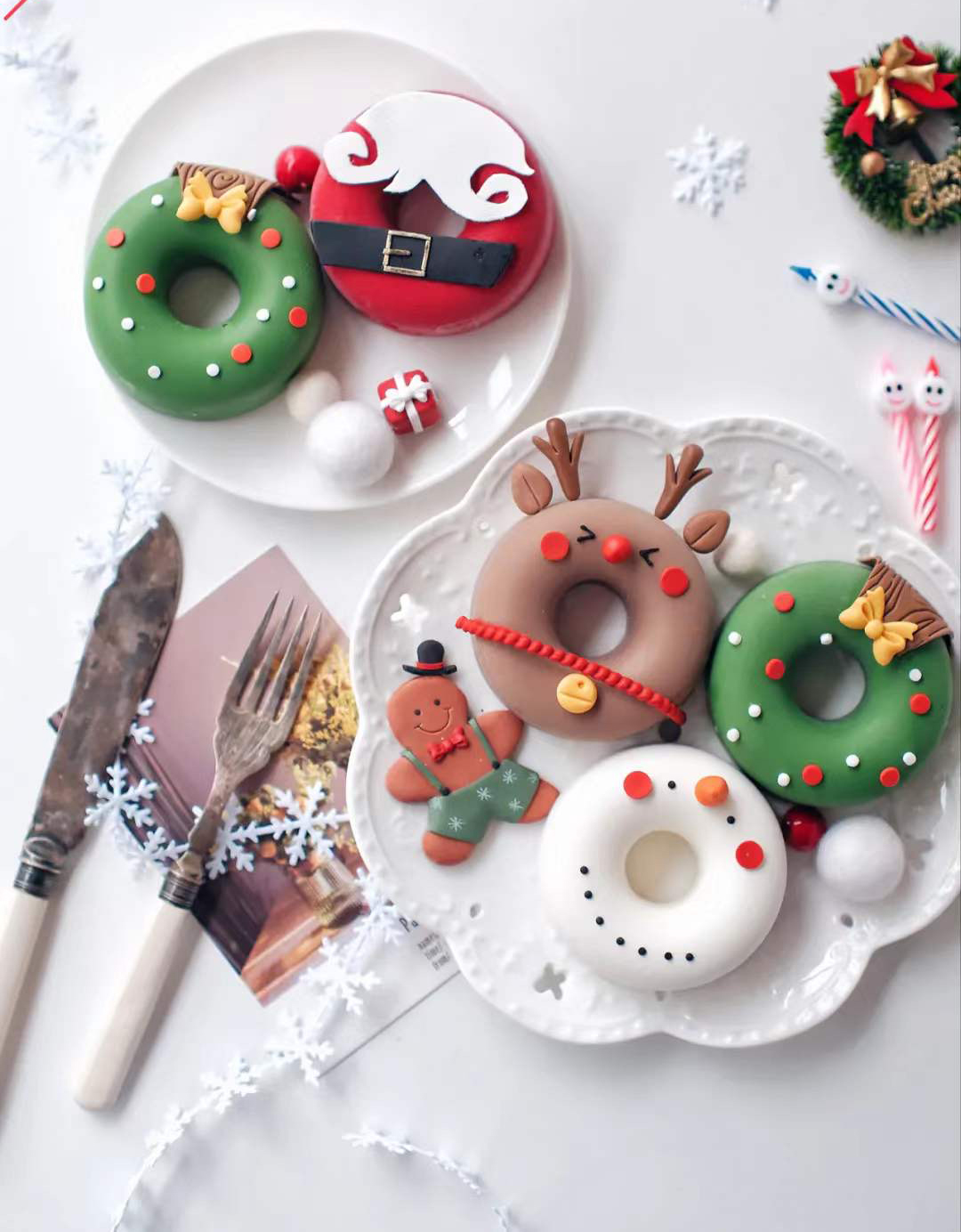 Title 4, Christmas 6-shaped Hollow Round Donut Silicone ...