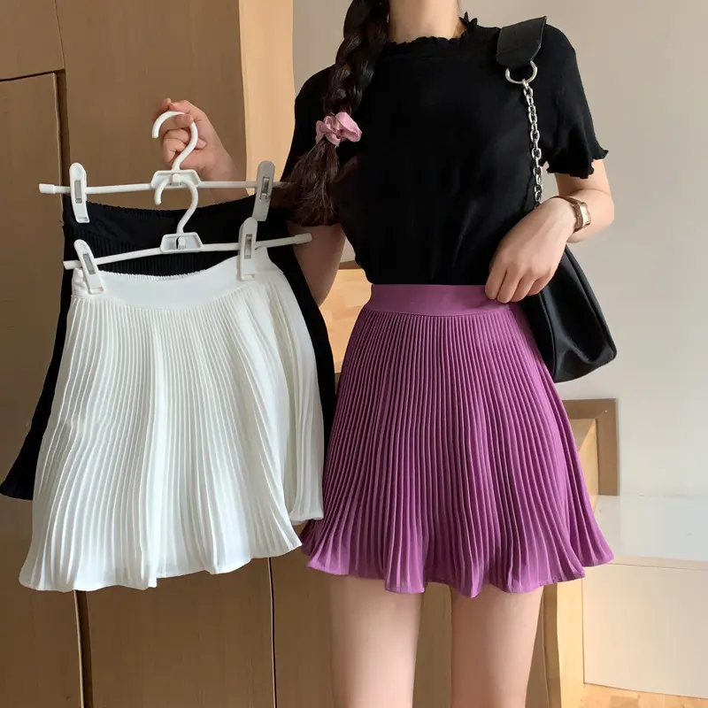 Half-length Skirt Women's Purple Pleated