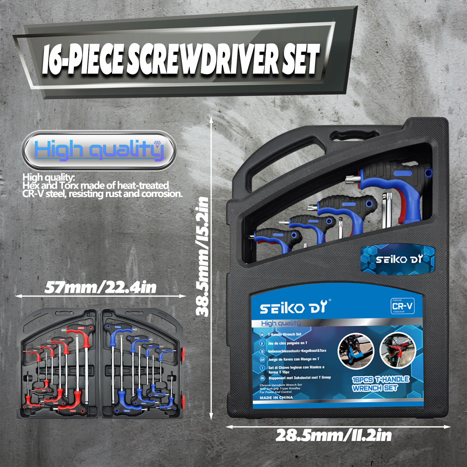 16-Piece Professional Hex Key Set