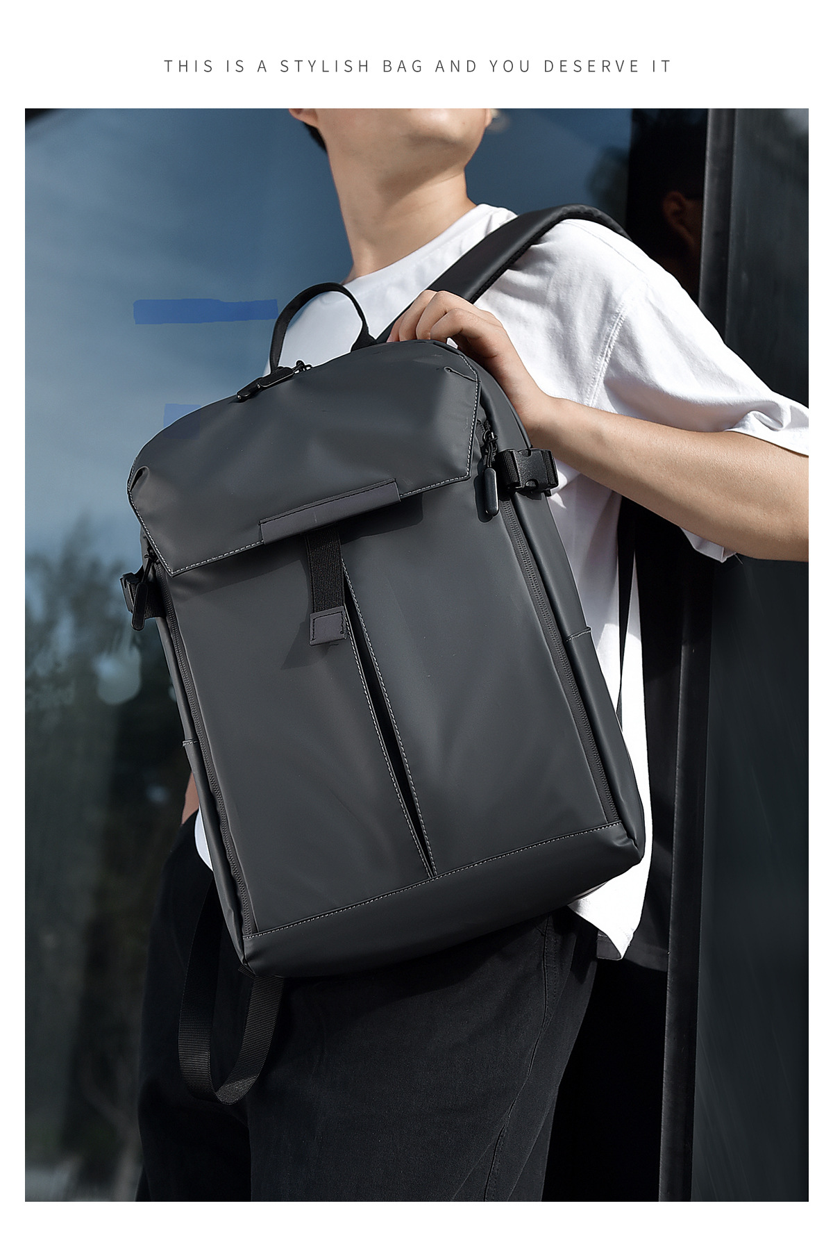 Title 3, Large Capacity Leisure Travel Laptop Bag Men