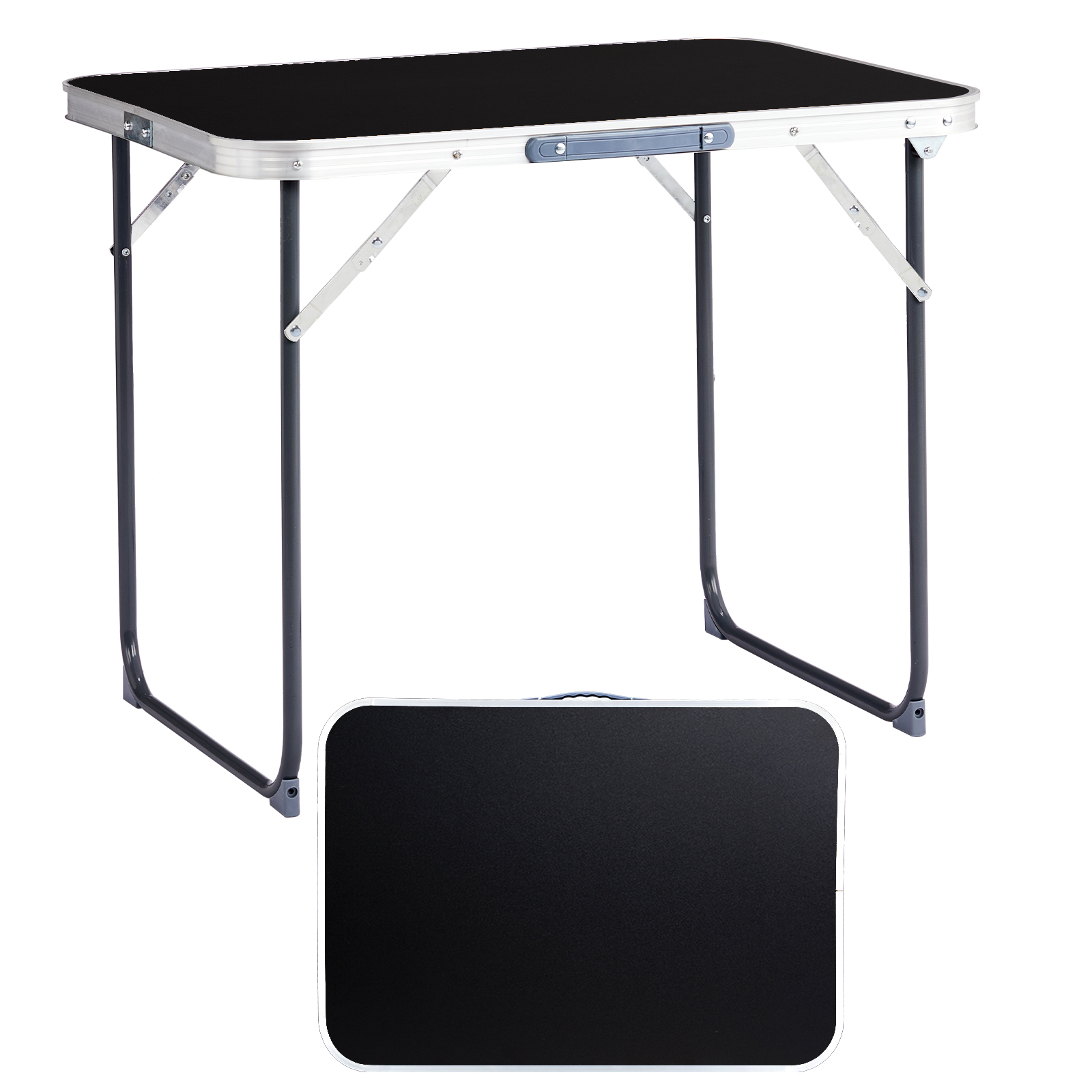 2.3ft  Portable Aluminum Folding Camping Table, Indoor Outdoor Lightweight Foldable Picnic Desk, 70-50cm Heavy Duty Small Fold Up Table