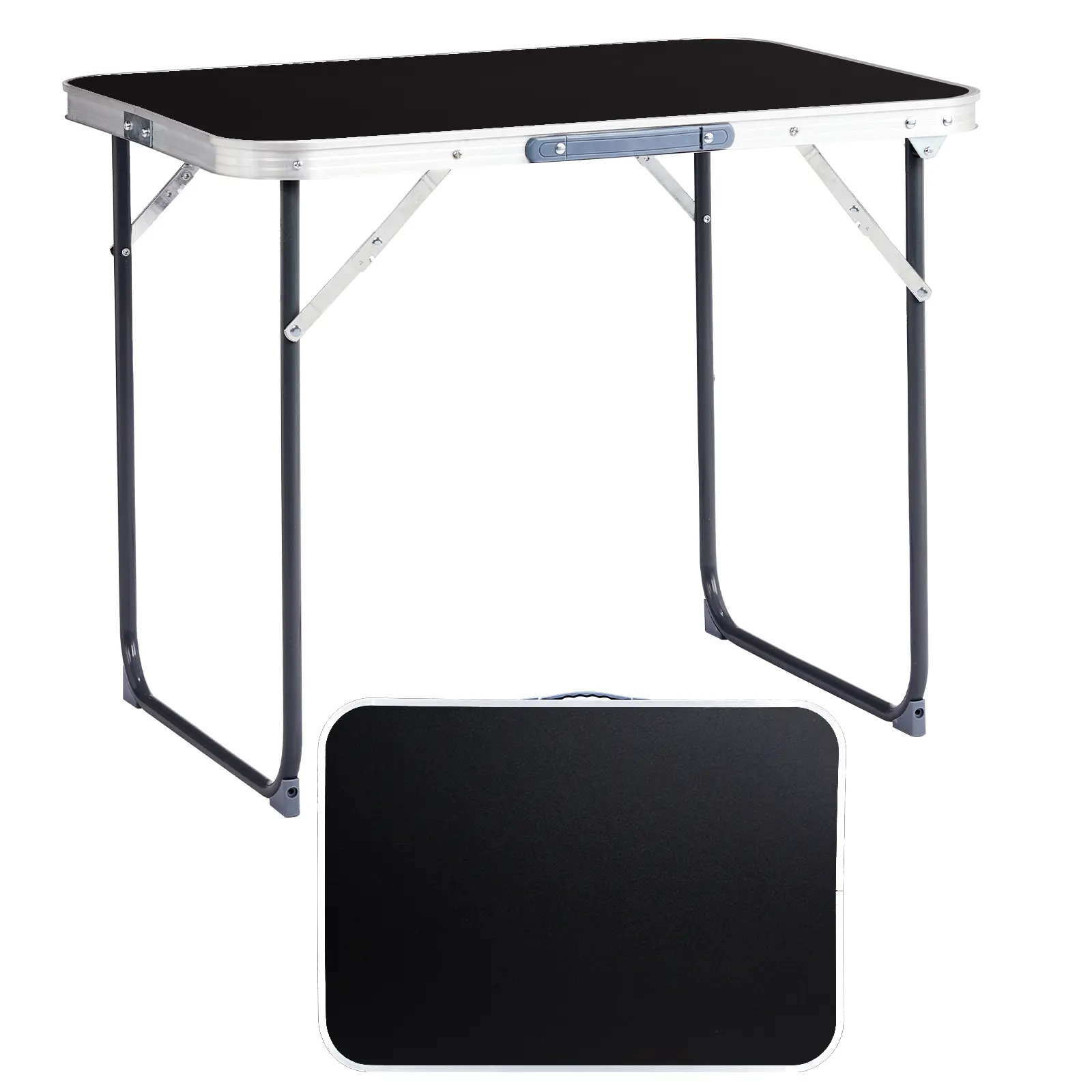 2.3ft  Portable Aluminum Folding Camping Table, Indoor Outdoor Lightweight Foldable Picnic Desk, 70-50cm Heavy Duty Small Fold Up Table