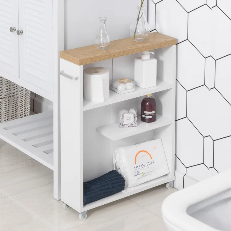 Freestanding Rolling Toilet Side Gap Storage Shelf