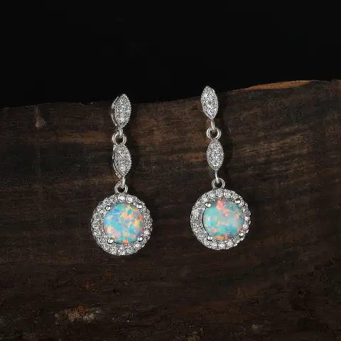 Trendy Rose Gold White Multicolor Round Opal Draping Versatile