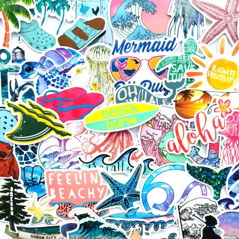 Starfish Surfing Volleyball Skateboard Notebook Graffiti Car Body Decoration