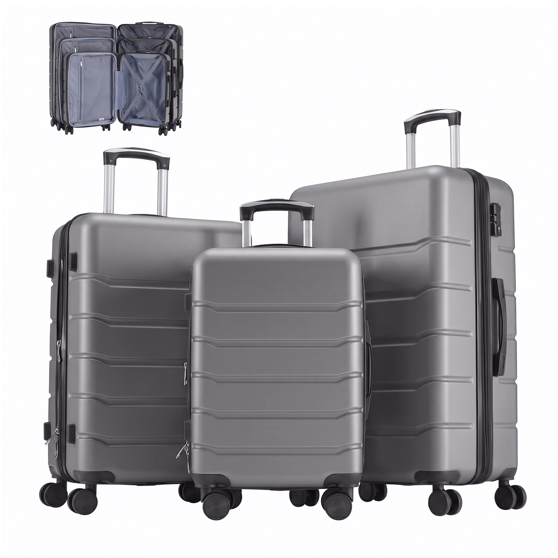 Hard Shell Carry On Suitcase, ABS Spinner Wheel Luggage, Lightweight And Expandable Rolling Travel Bag — foto 6